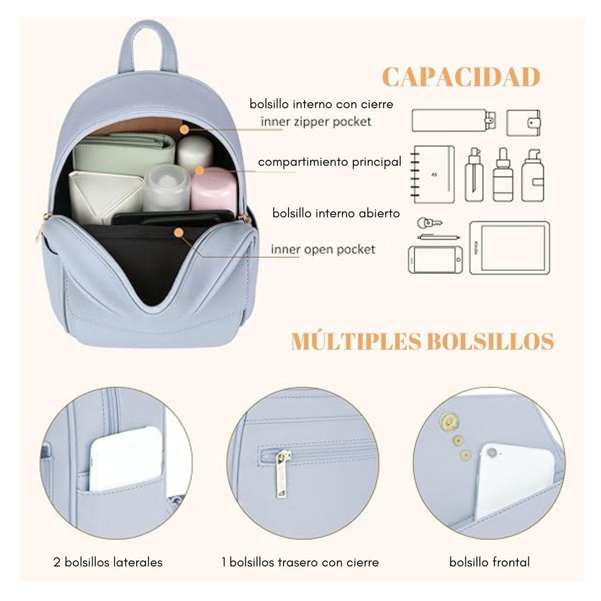 Ecosusi Mini Mochila con Lazo - Celeste-2