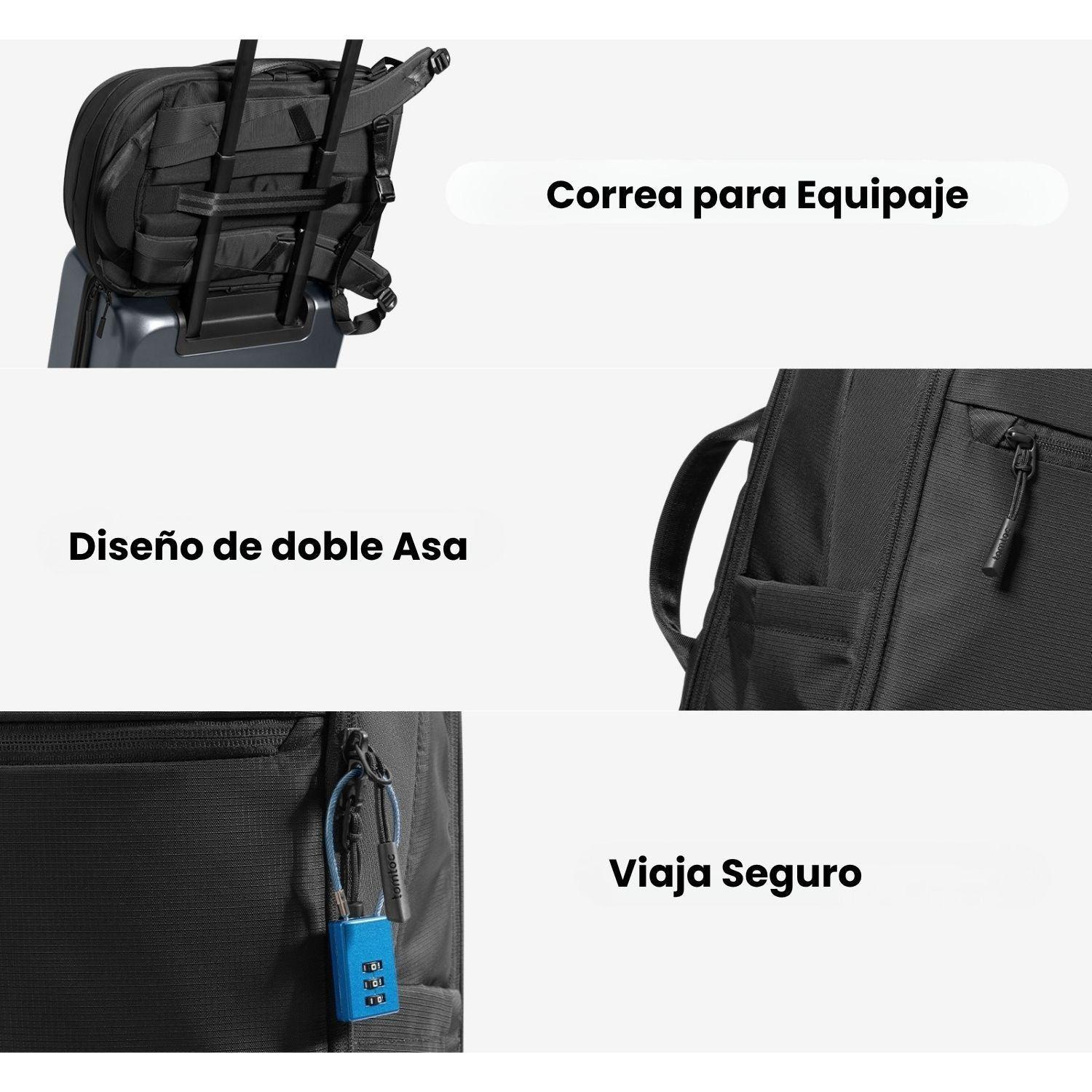 Tomtoc Mochila UrbanEX-T77 para MacBook 16" 22L Negro-9