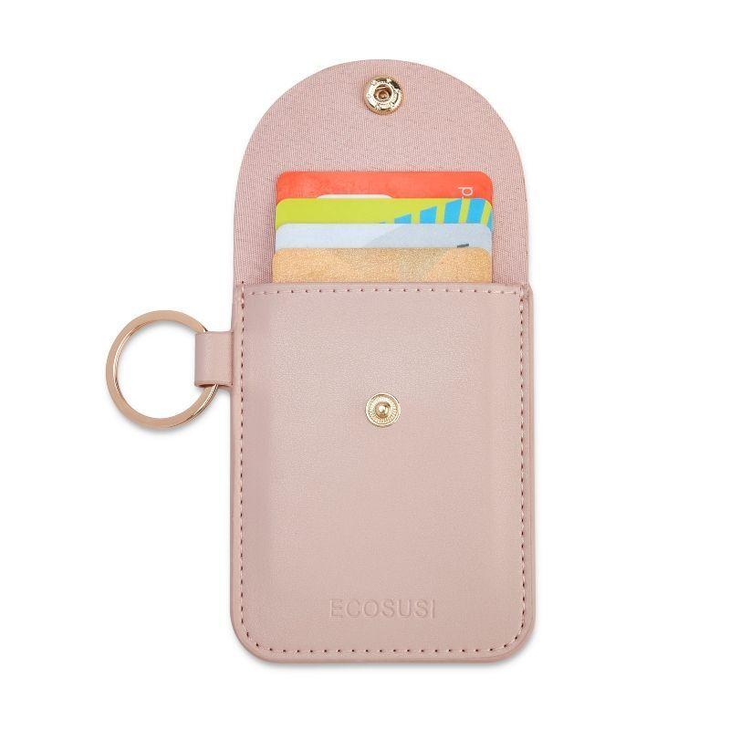 Ecosusi Llavero de Pulsera con Billetera y Estuche para Labial - Rosado-3