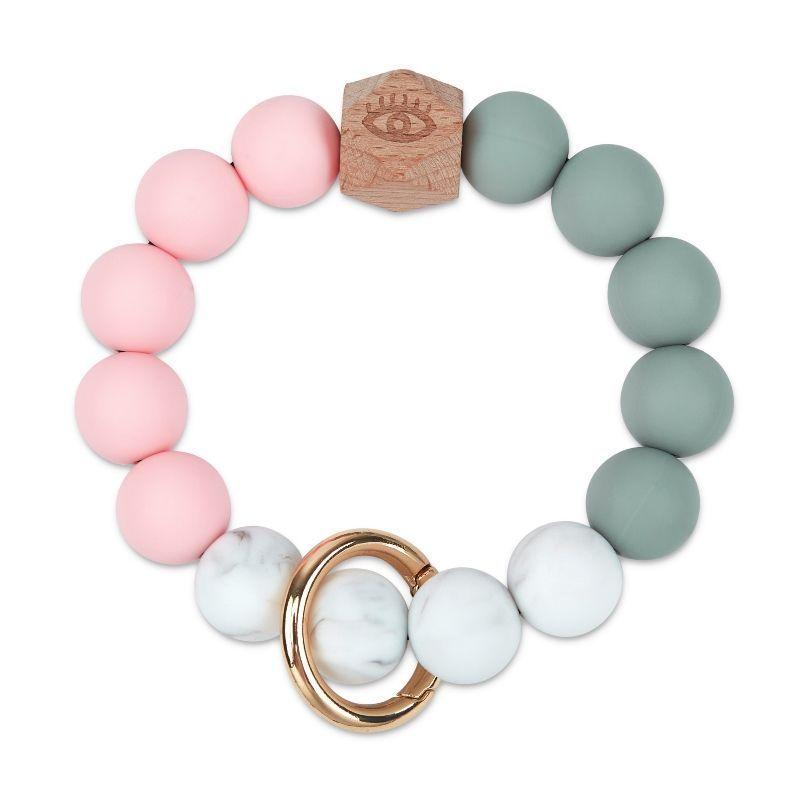Ecosusi Llavero de Pulsera con Billetera y Estuche para Labial - Rosado-4