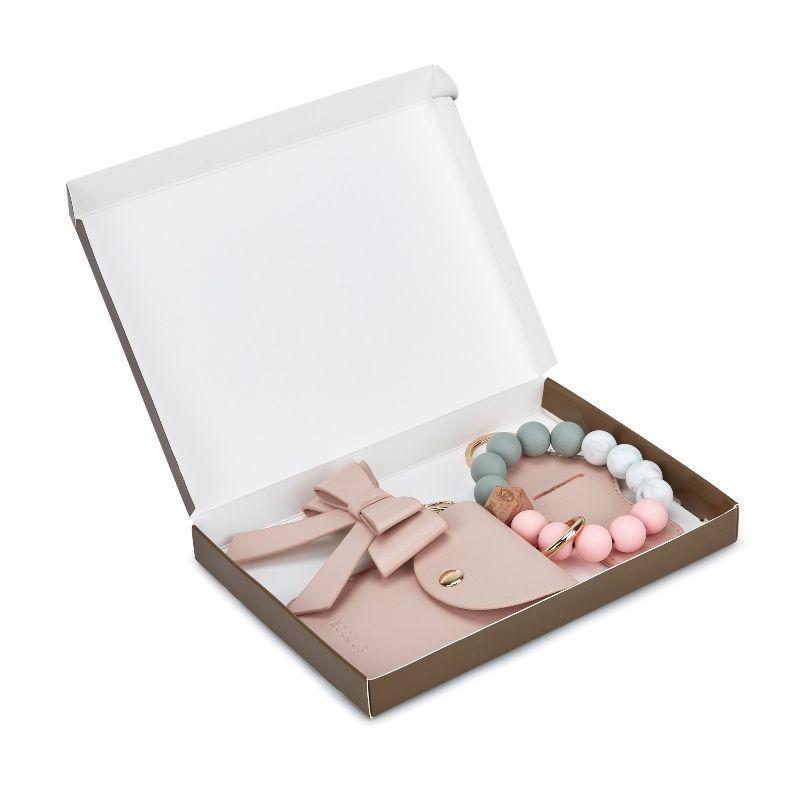 Ecosusi Llavero de Pulsera con Billetera y Estuche para Labial - Rosado-6