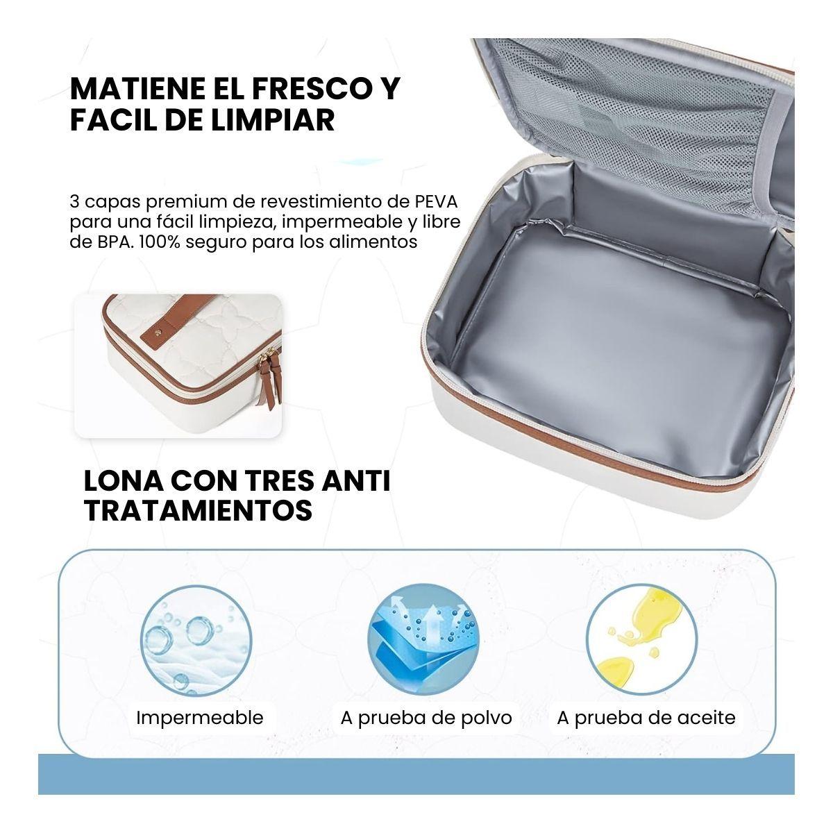 Tourit Lonchera Térmica Portátil 5L - Marrón y Beige-4