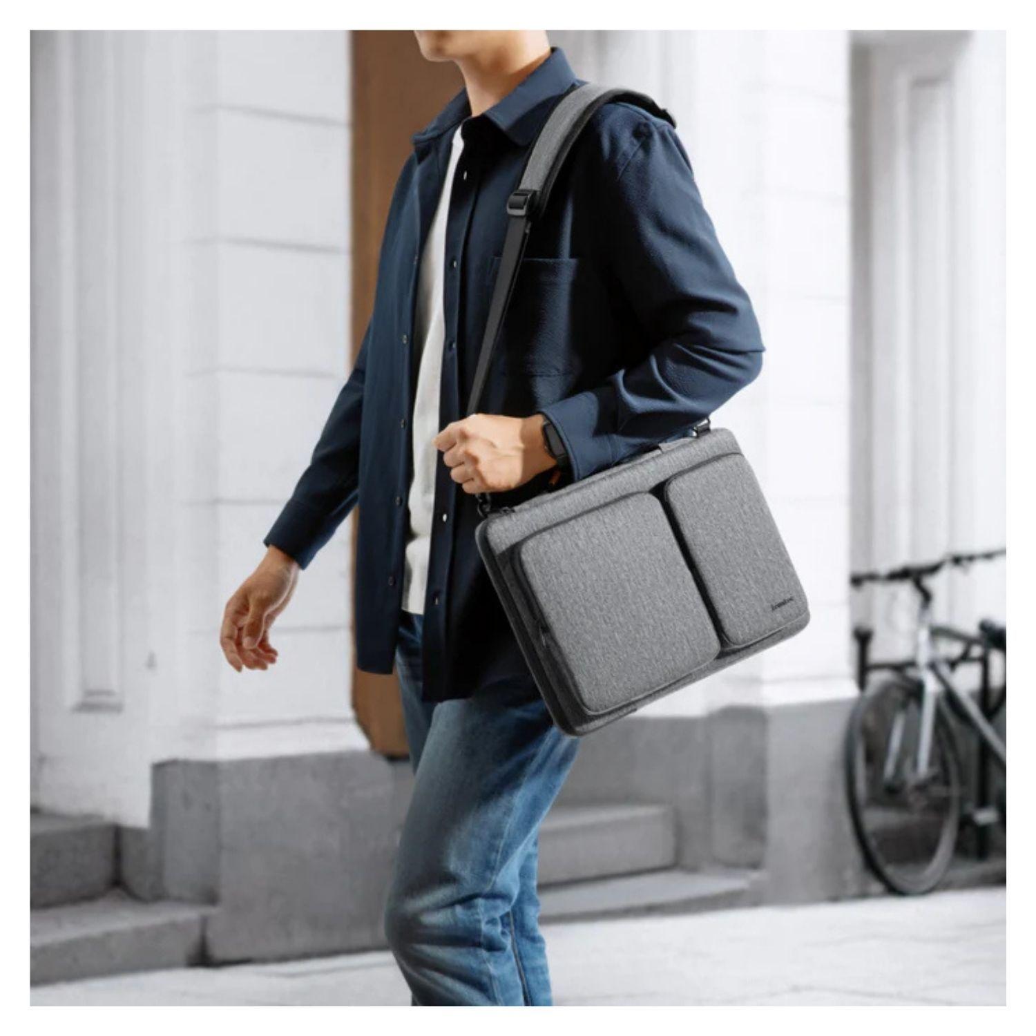 Tomtoc Bolso de Hombro Defender-A42 para MacBook Pro de 14" - Gris Oscuro-2