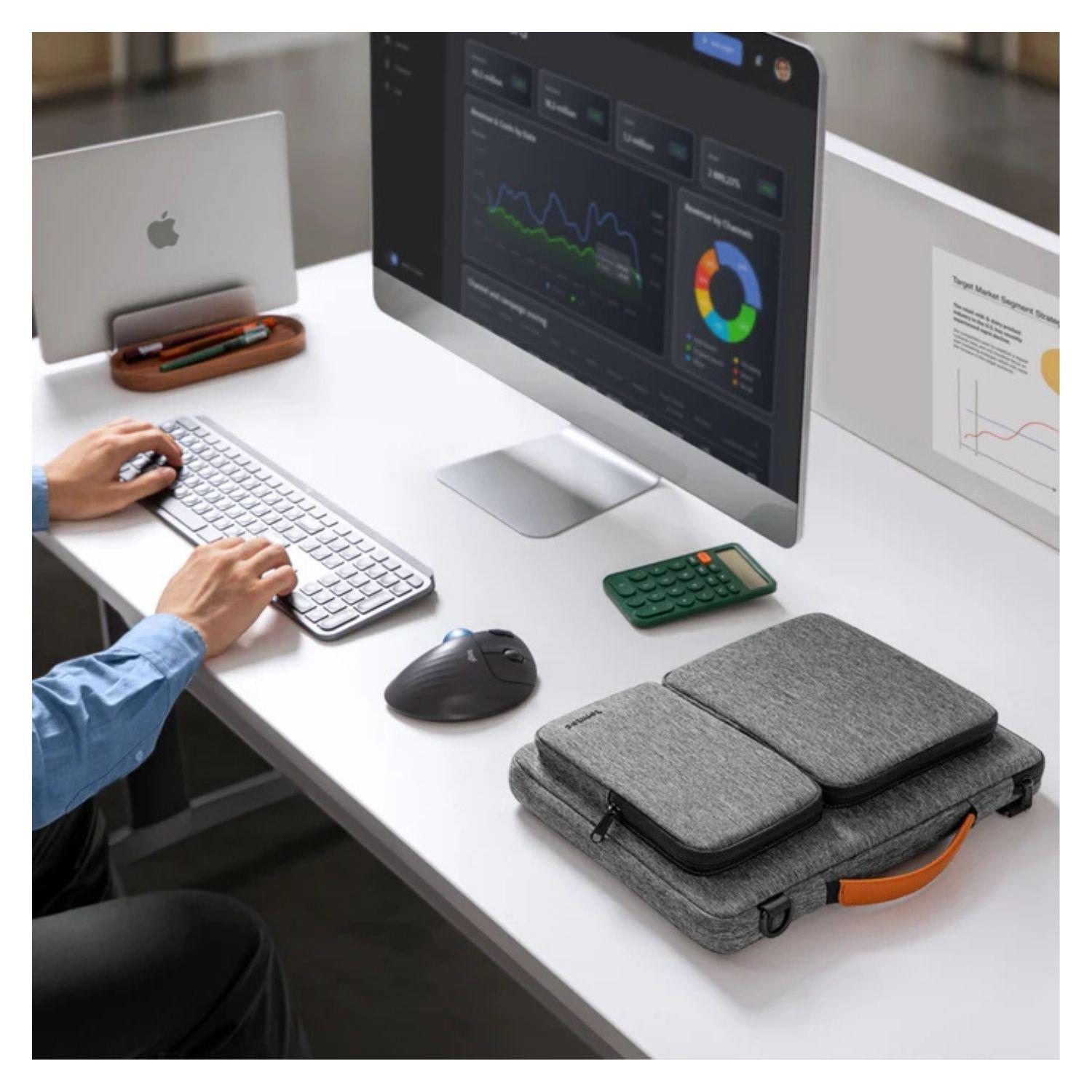 Tomtoc Bolso de Hombro Defender-A42 para MacBook Pro de 14" - Gris Oscuro-7