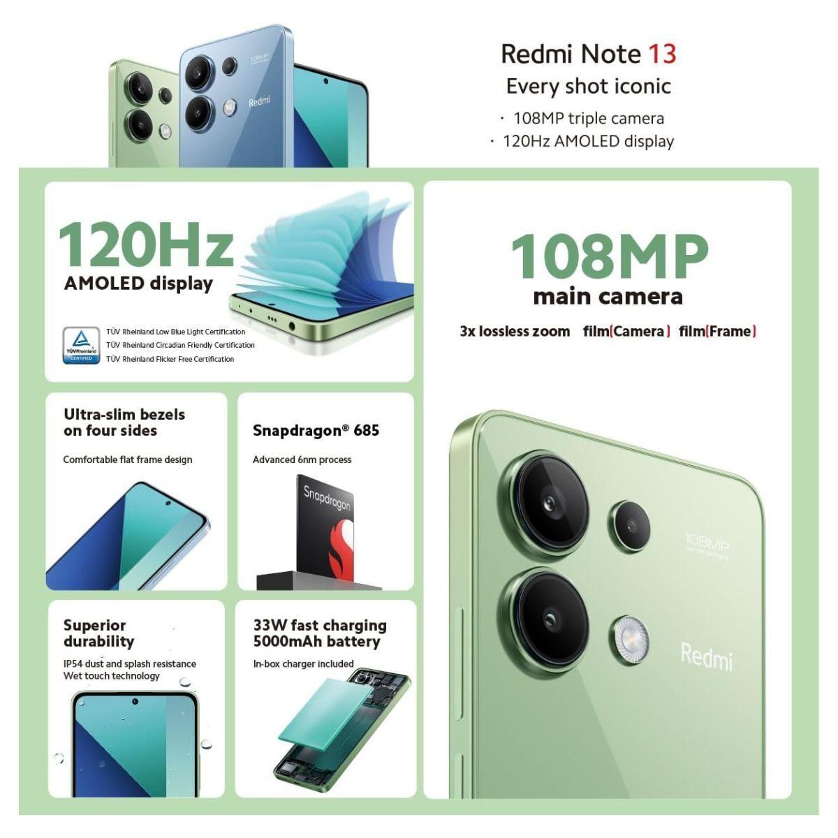 Xiaomi Redmi Note 13 4G 8GB+256GB Negro Medianoche-7
