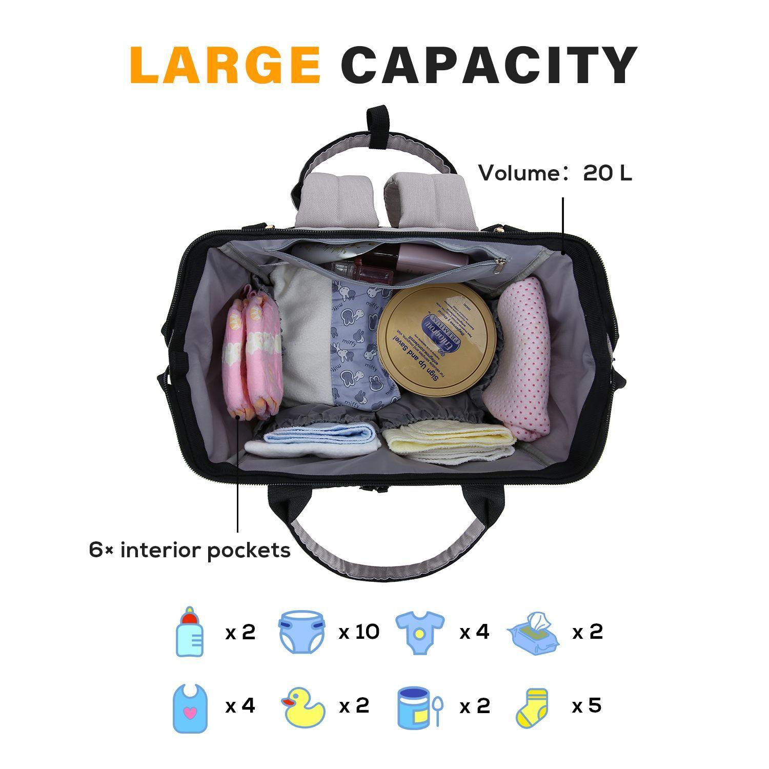 Mochila Pañalera Bebé Bolso Maternal Grande 20L - Gris-2