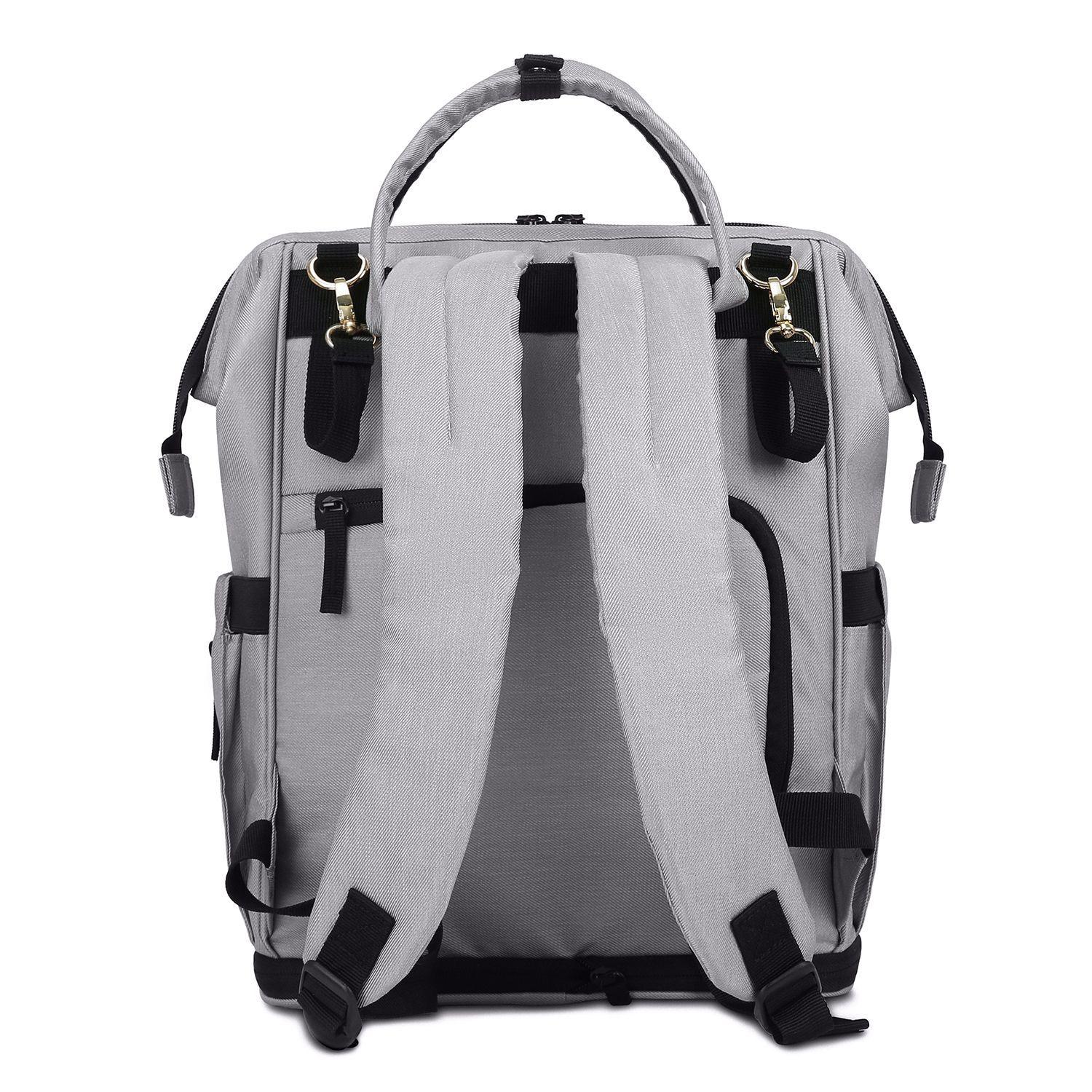 Mochila Pañalera Bebé Bolso Maternal Grande 20L - Gris-4