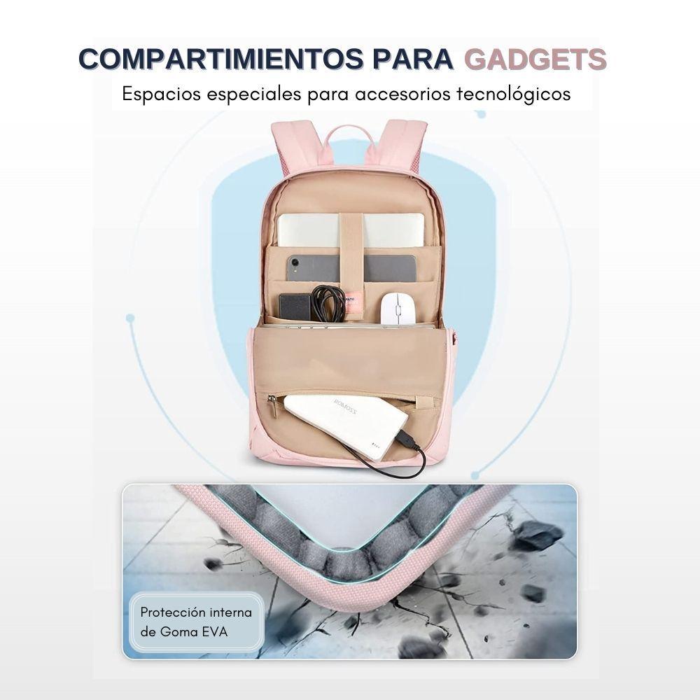 Bagsmart Mochila de viaje para notebook de 15.6" - Rosado-5