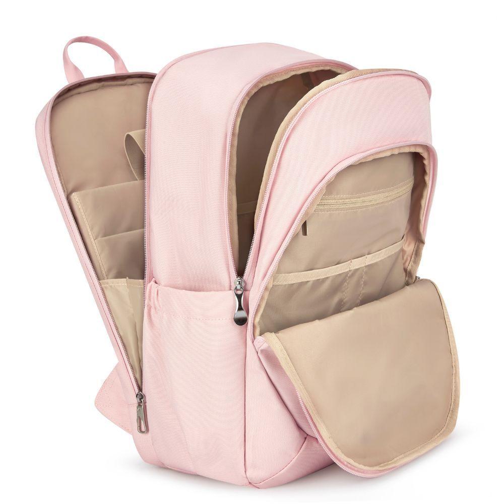 Bagsmart Mochila de viaje para notebook de 15.6" - Rosado-1