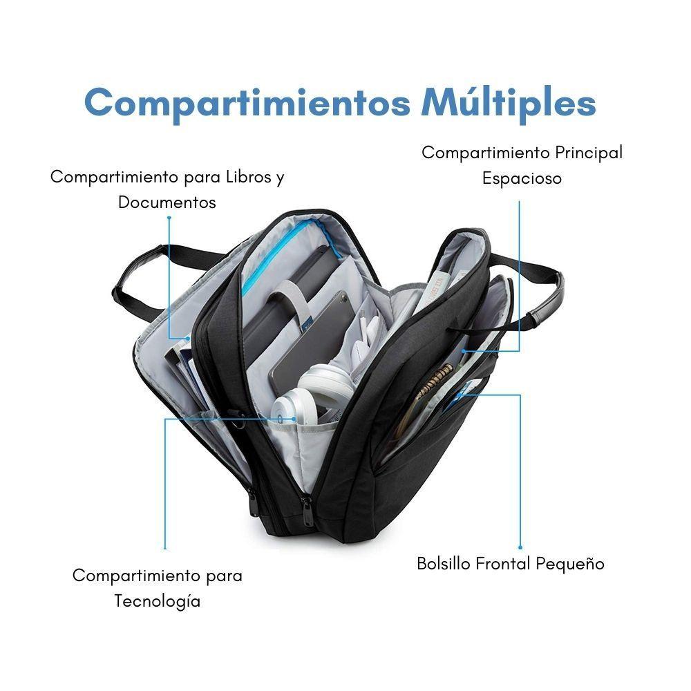 Bagsmart - Maletín expandible para notebook de 17,3"- Negro-1