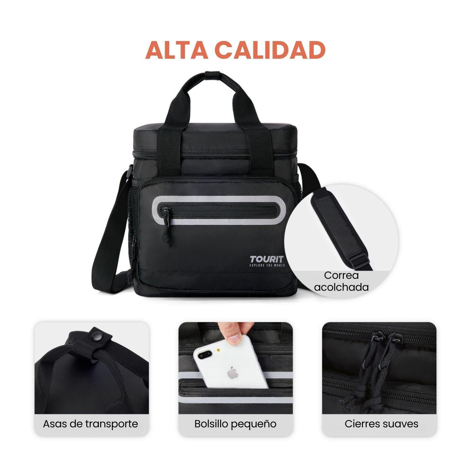 Tourit Lonchera Térmica Work 20 latas 14L Impermeable Negro-5