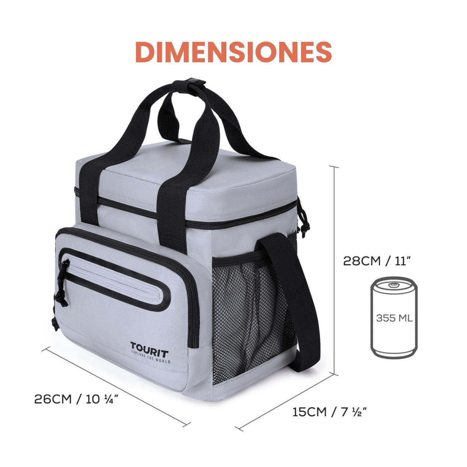 Tourit Lonchera Térmica Work 20 latas 14L Impermeable Gris-4