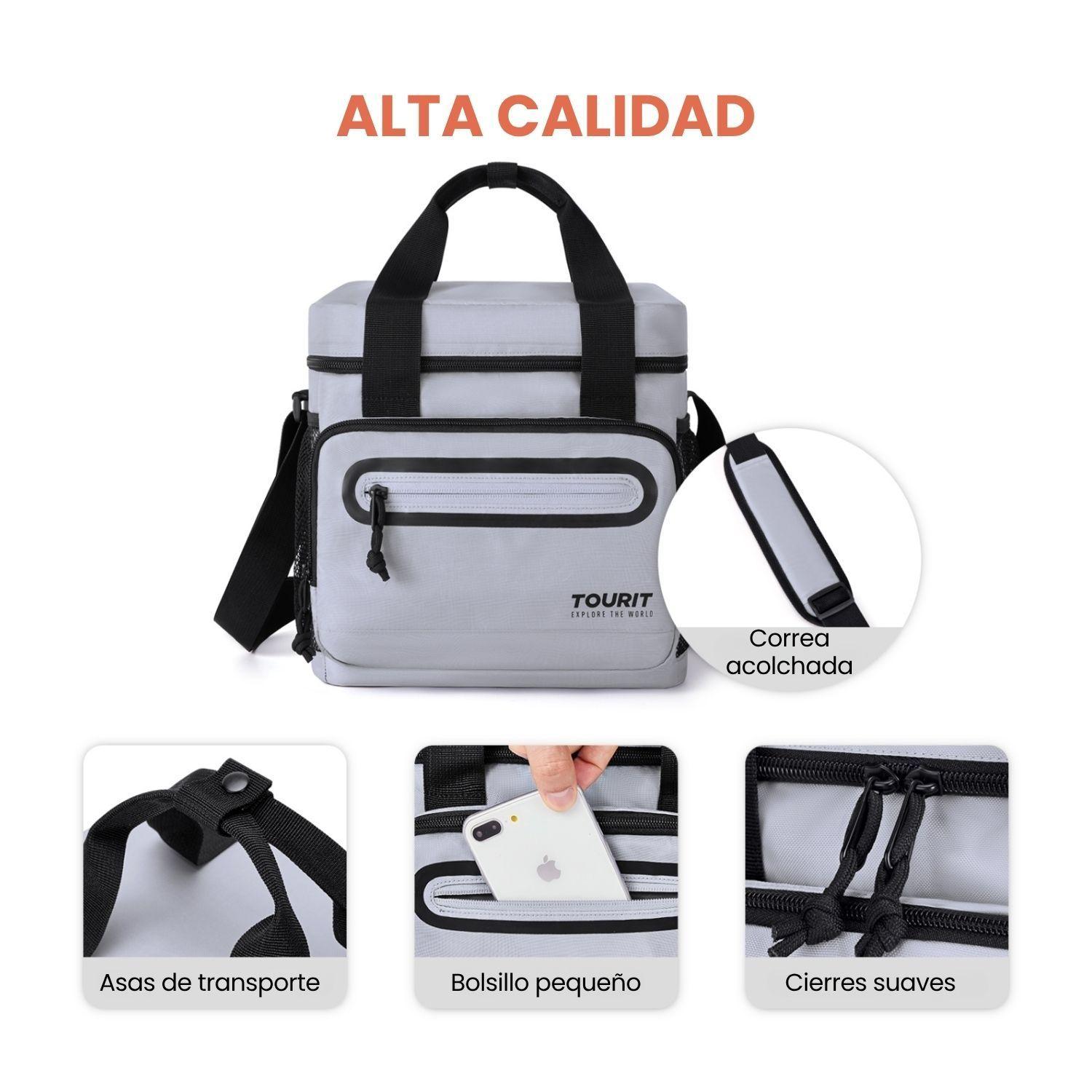Tourit Lonchera Térmica Work 20 latas 14L Impermeable Gris-6