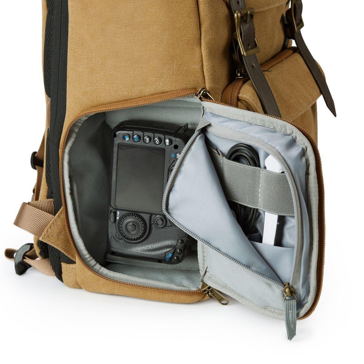 Bagsmart Mochila para camara y notebook de 15" - Khaki-4