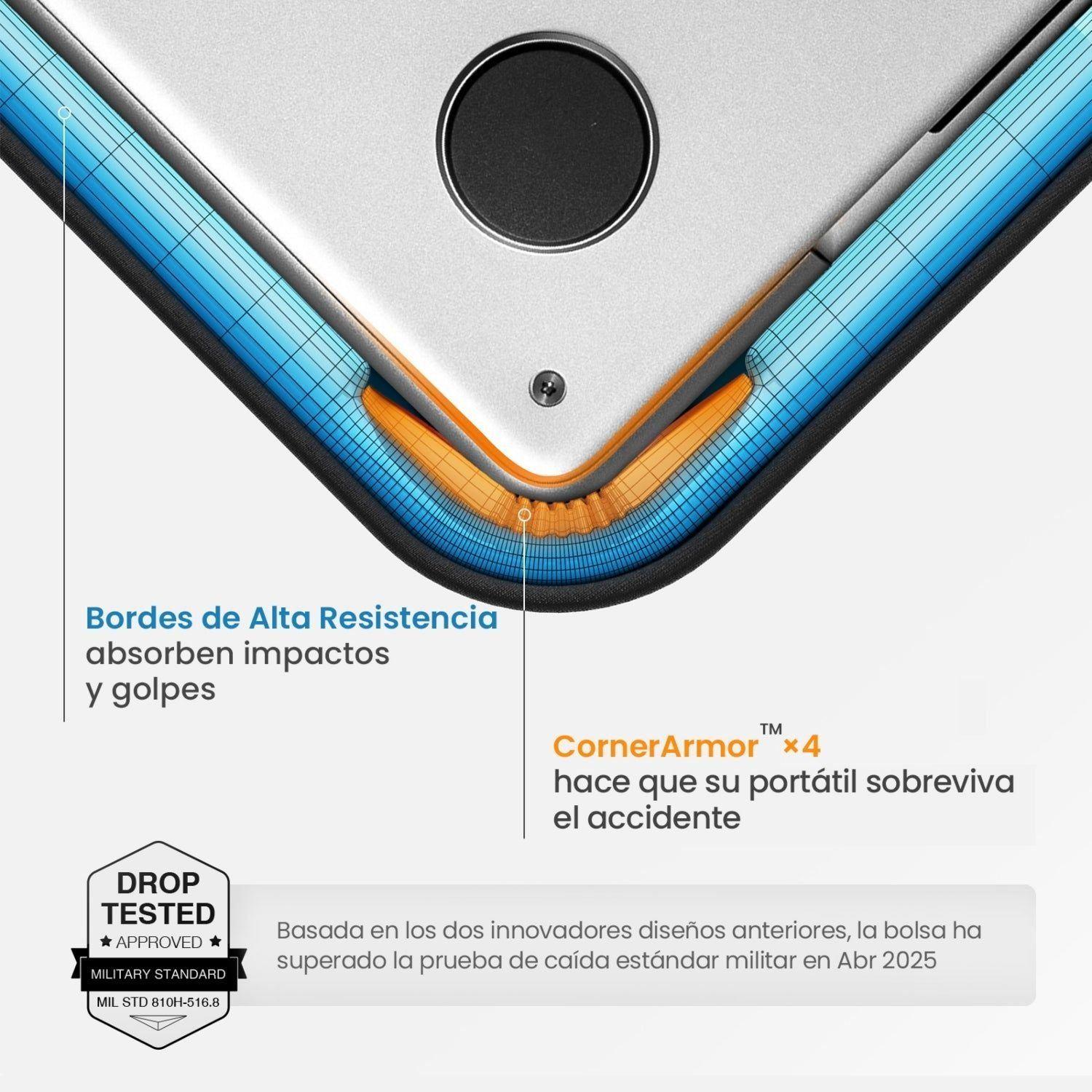 Tomtoc Maletín Defender-A22 para MacBook Neo / Air / Pro 13" Gris-5