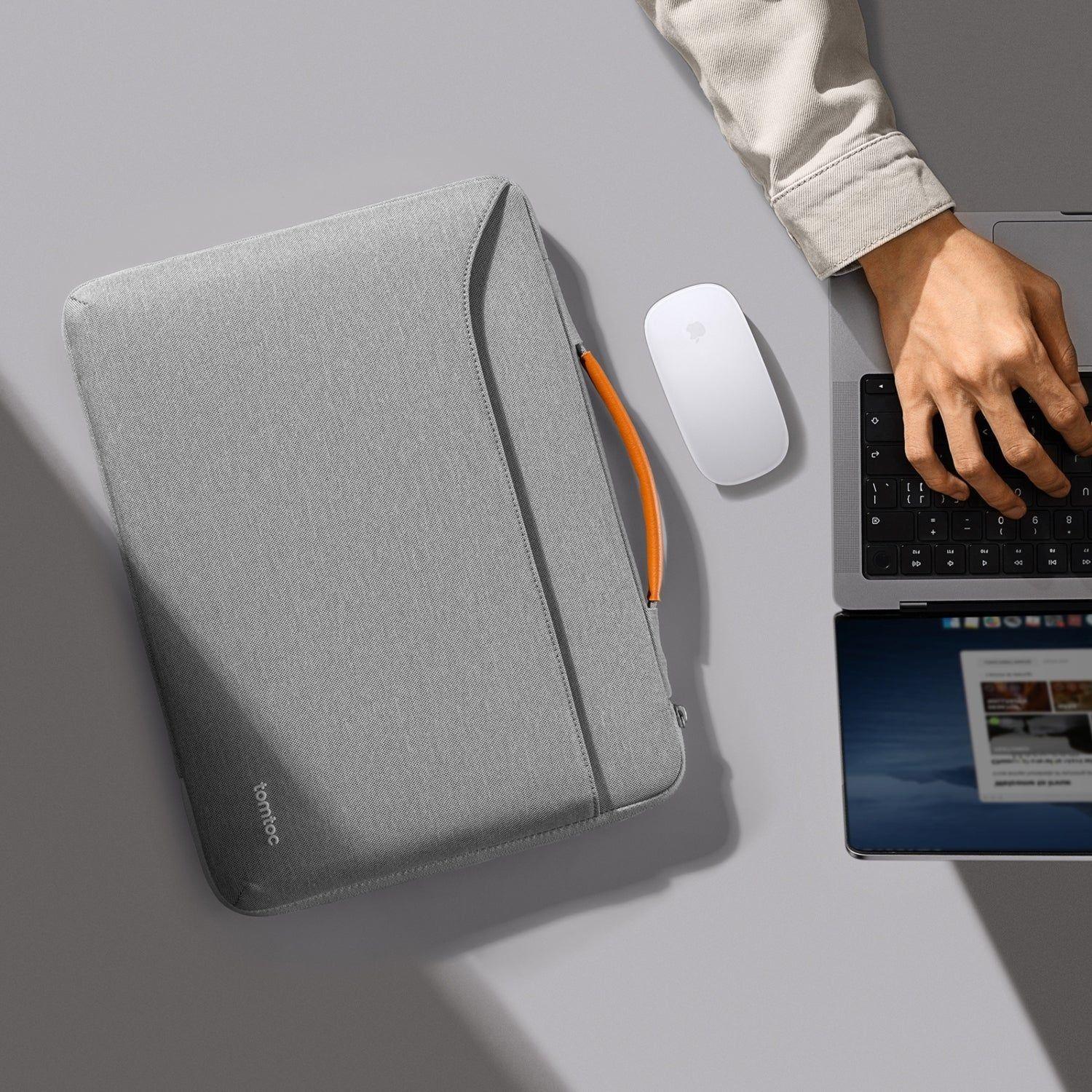 Tomtoc Maletín Defender-A22 para MacBook Neo / Air / Pro 13" Gris-7