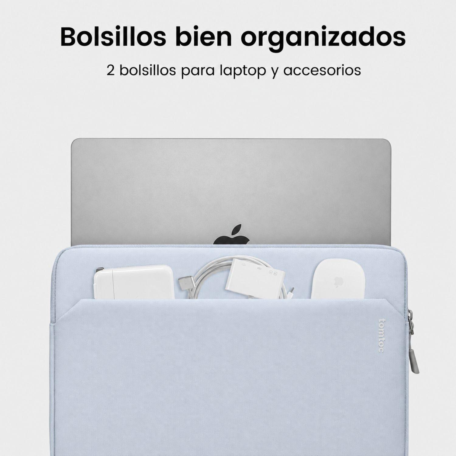 Tomtoc Funda Light-A18 para MacBook Neo/ Air / Pro 13" Azul Niebla-4