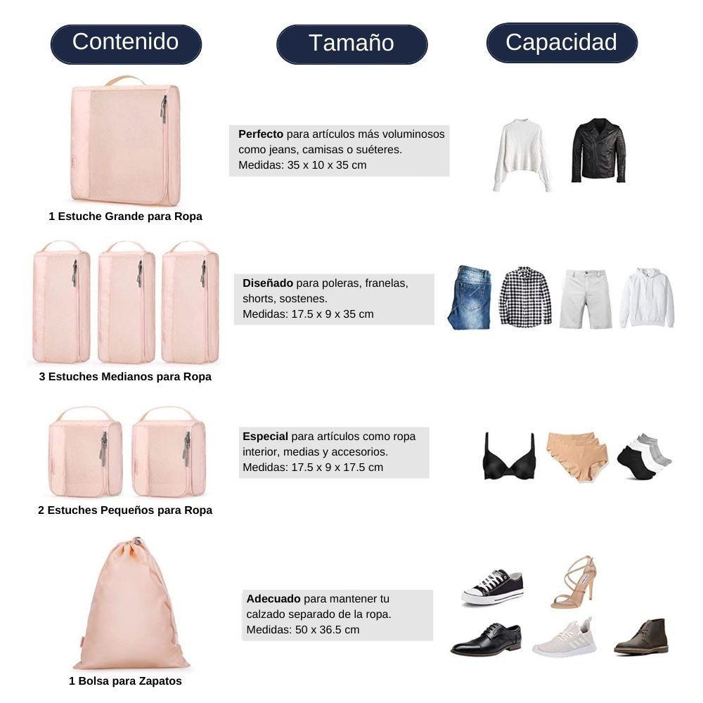 Bagsmart kit de cubos para embalaje 7 piezas - Rosado-2