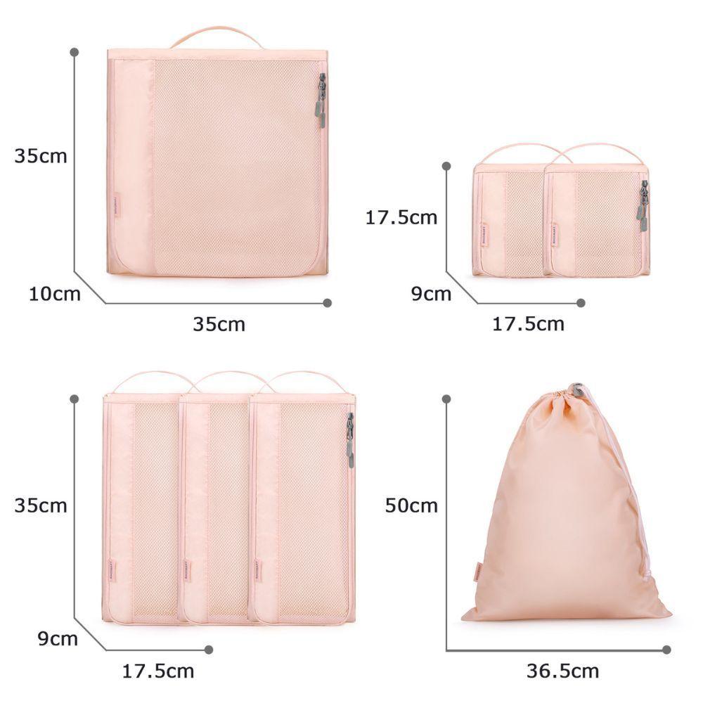 Bagsmart kit de cubos para embalaje 7 piezas - Rosado-1