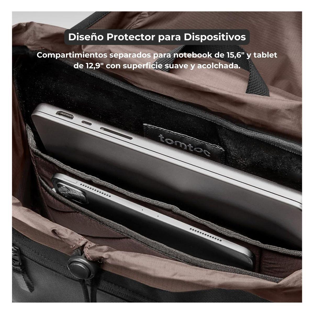Tomtoc Mochila VintPack-TA1 22L para Notebook hasta 15.6" - Negro Oscuro-4