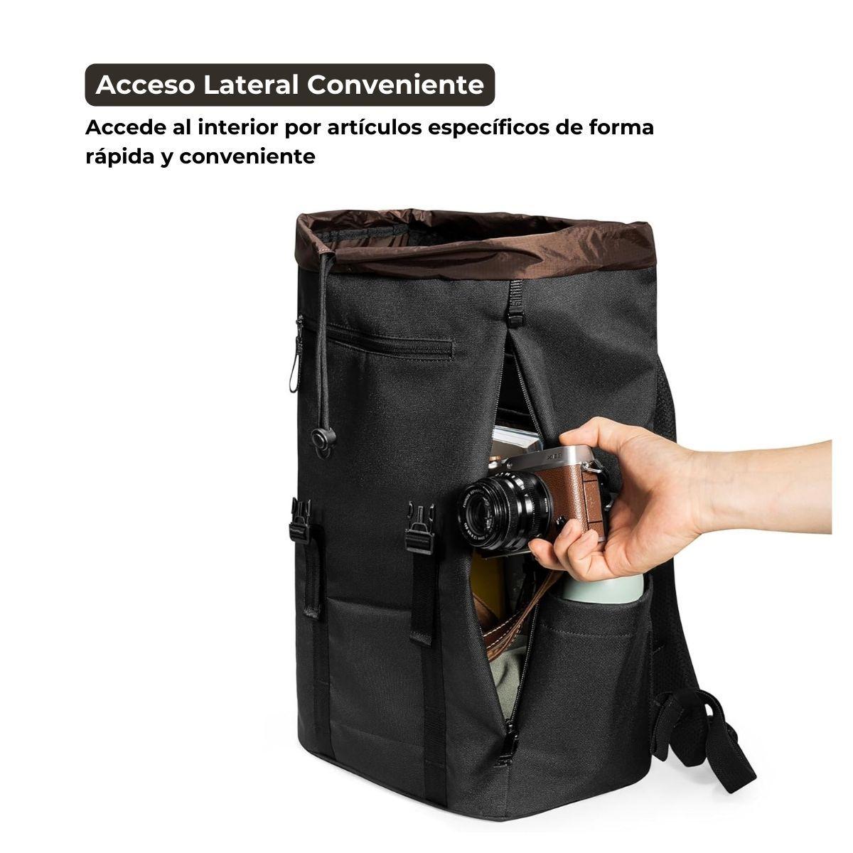 Tomtoc Mochila VintPack-TA1 22L para Notebook hasta 15.6" - Negro Oscuro-5