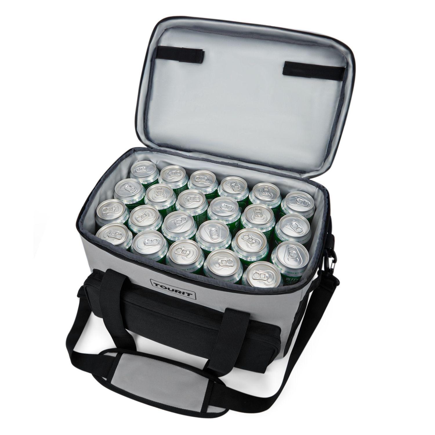 Tourit Cooler Bag Refrigerador Aislado Portátil 46 latas 32L Gris-3