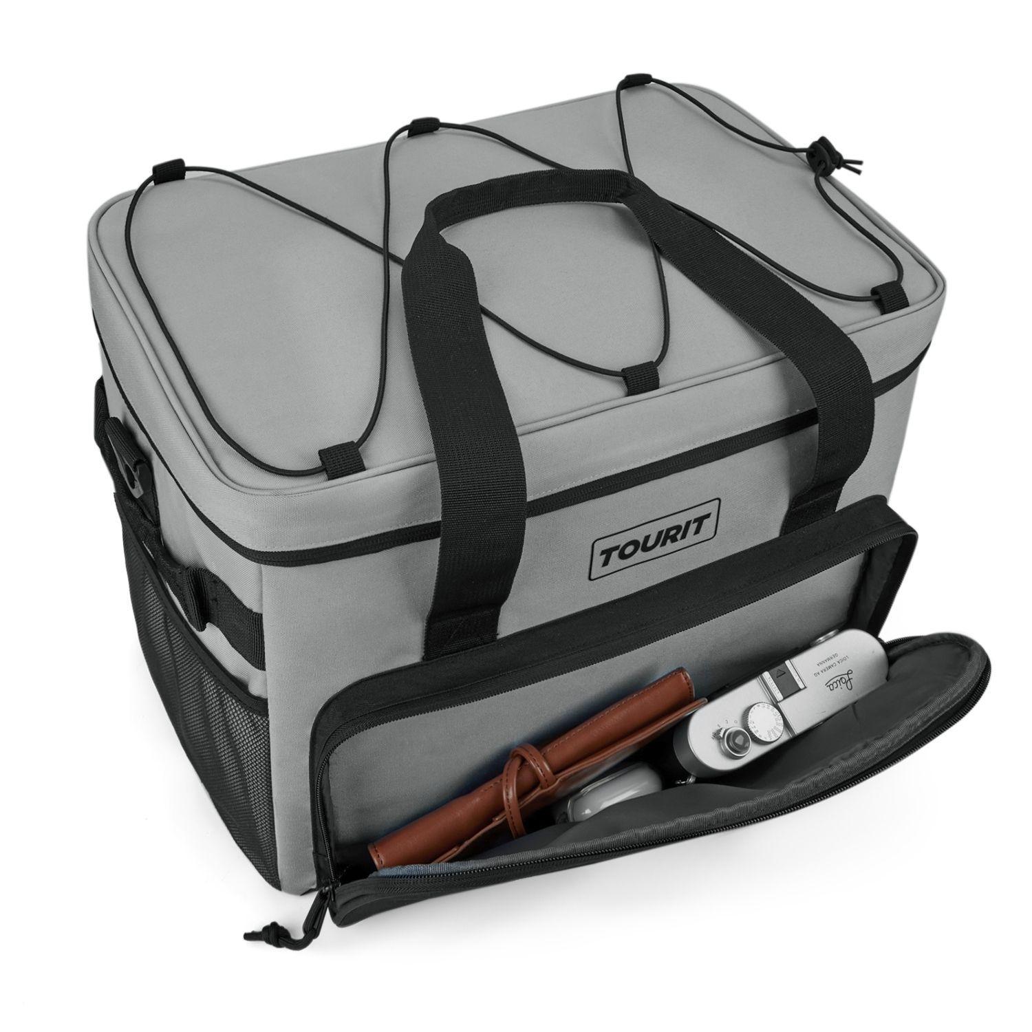 Tourit Cooler Bag Refrigerador Aislado Portátil 46 latas 32L Gris-5