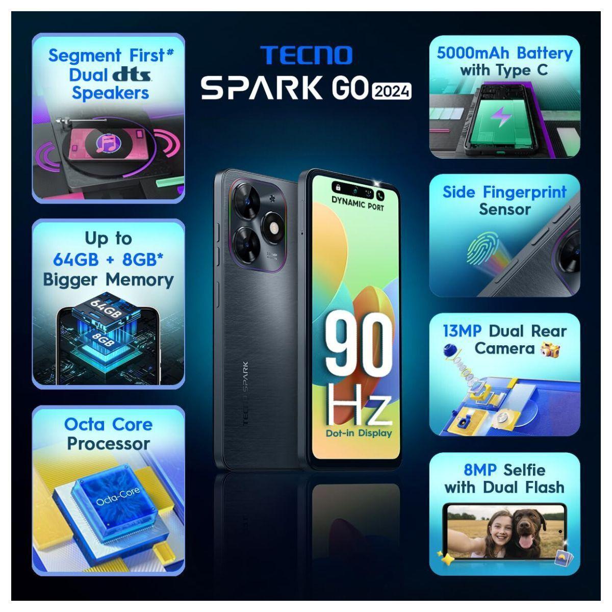 Tecno Spark GO 2024 4G 4GB+128GB Negro Gravedad-2