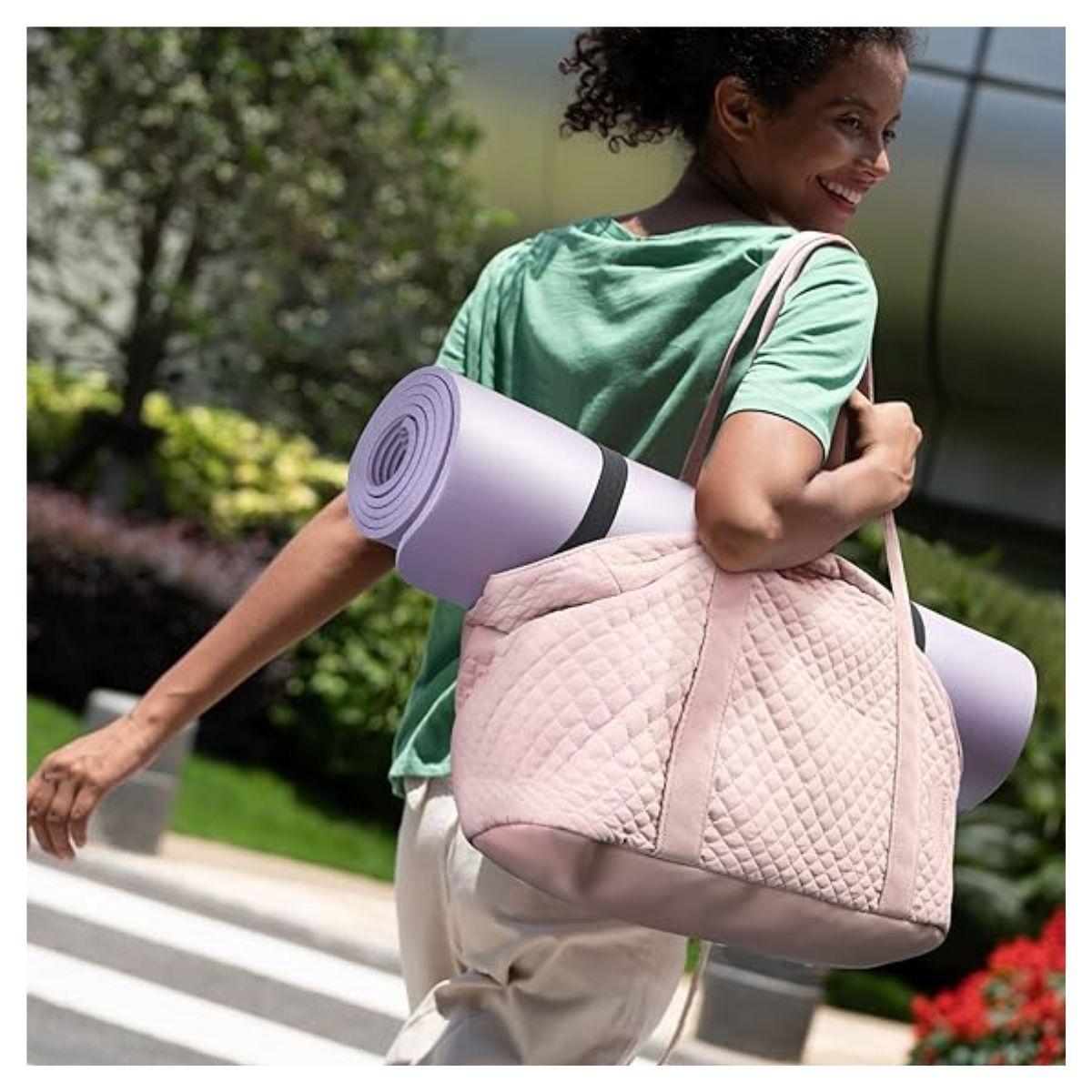 Bagsmart Bolso Tote Extra Grande Bonchemin 15.6" - Rosado Tejido-3
