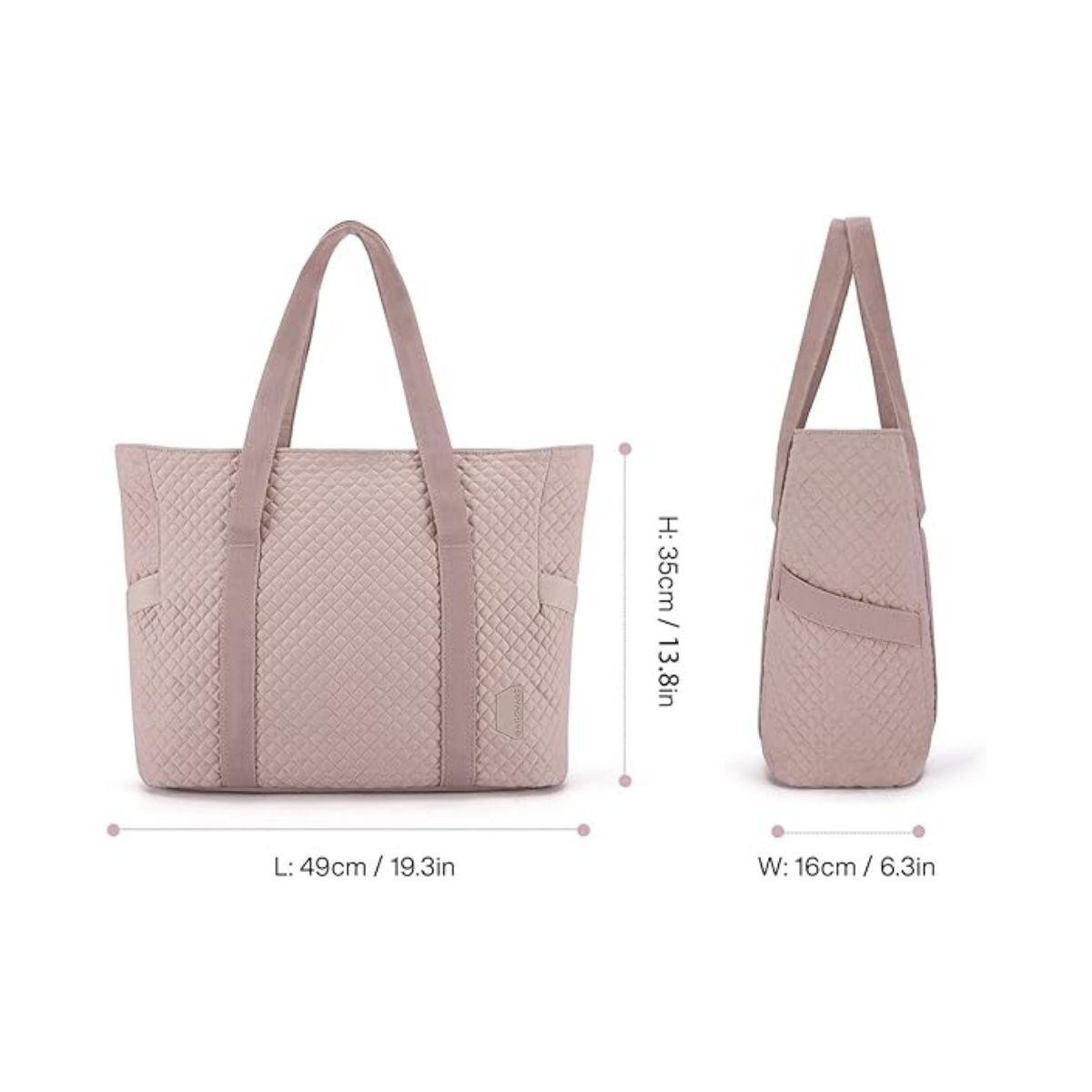 Bagsmart Bolso Tote Extra Grande Bonchemin 15.6" - Rosado Tejido-4