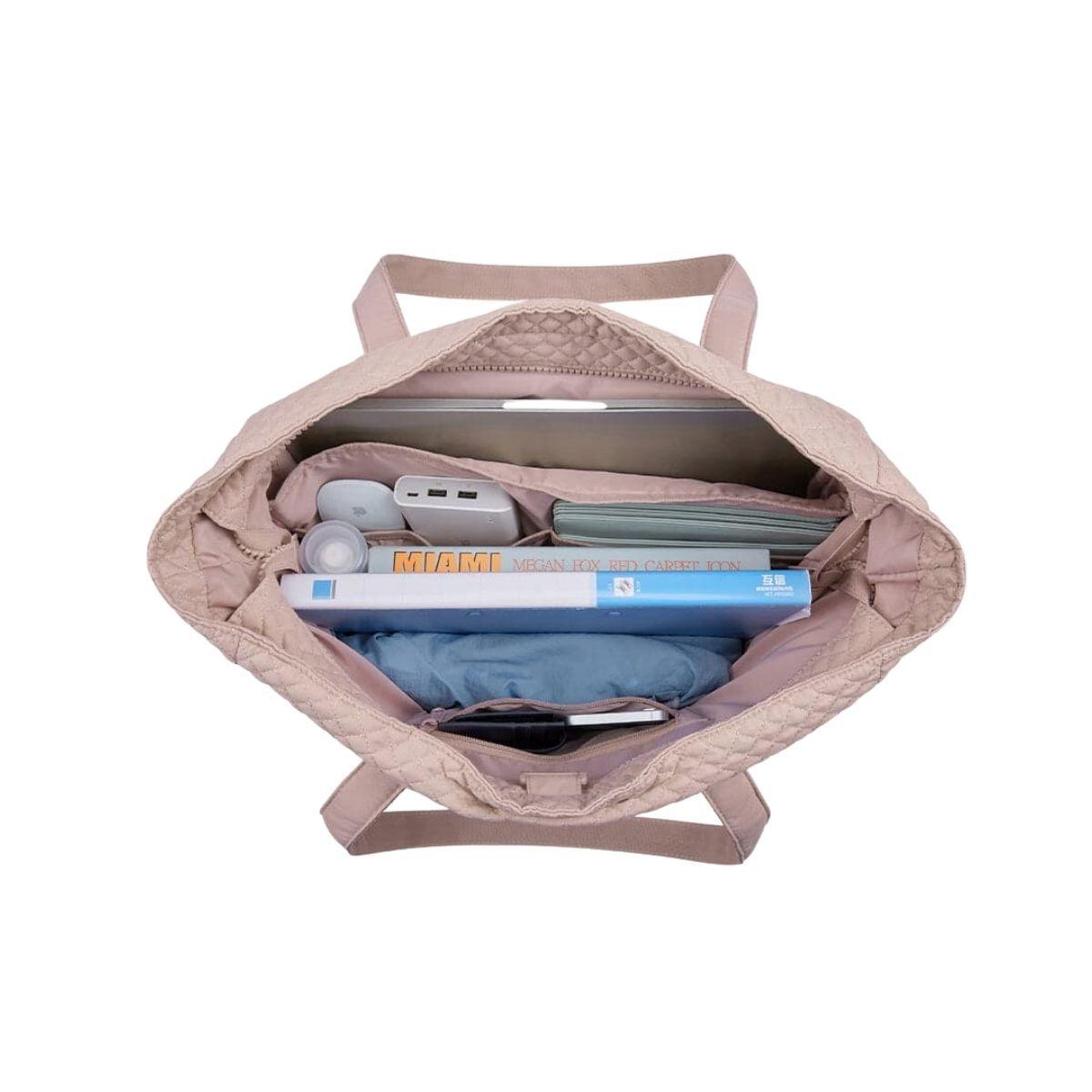 Bagsmart Bolso Tote Extra Grande Bonchemin 15.6" - Rosado Tejido-5