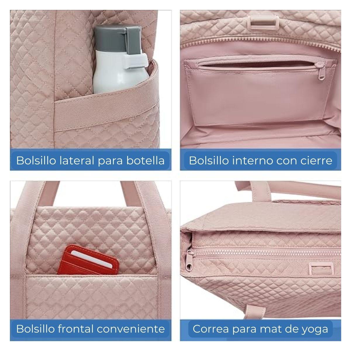 Bagsmart Bolso Tote Extra Grande Bonchemin 15.6" - Rosado Tejido-7