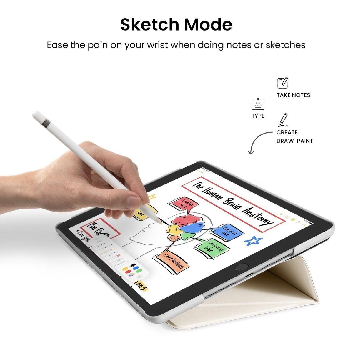 Tomtoc Funda Vertical Para iPad de 10,2'' - Blanco-3