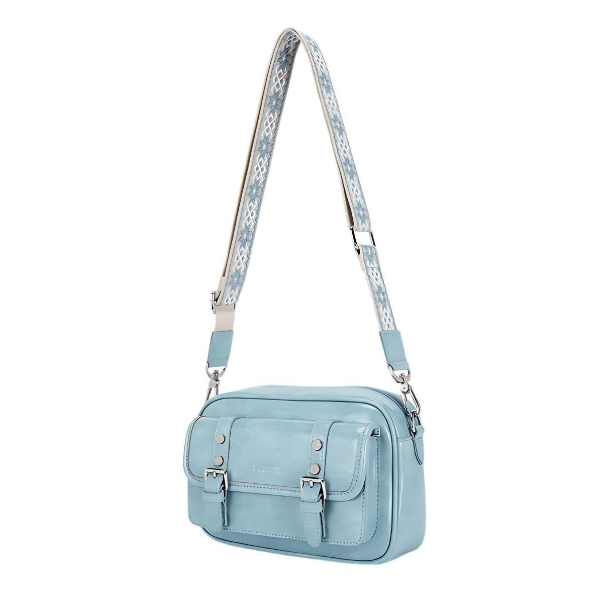 Ecousi Bolso Mensajero Mia con Correa Ancha - Azul-3