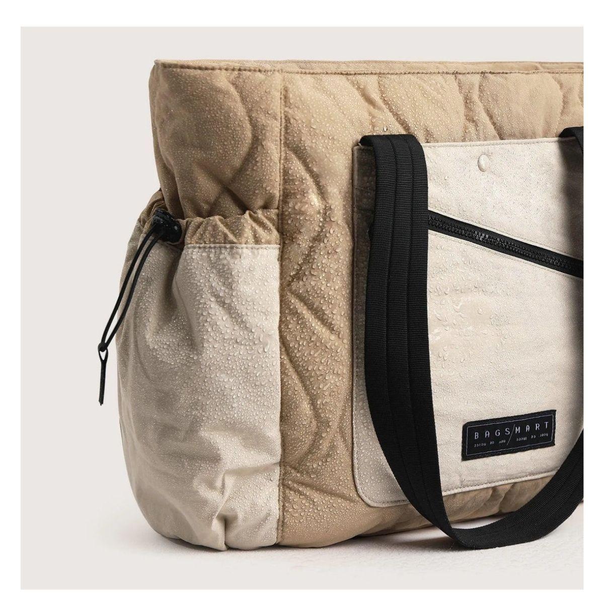 Bagsmart Bolso Tote Acolchado Paz 23 L para Notebook 15,6″ Arena-5