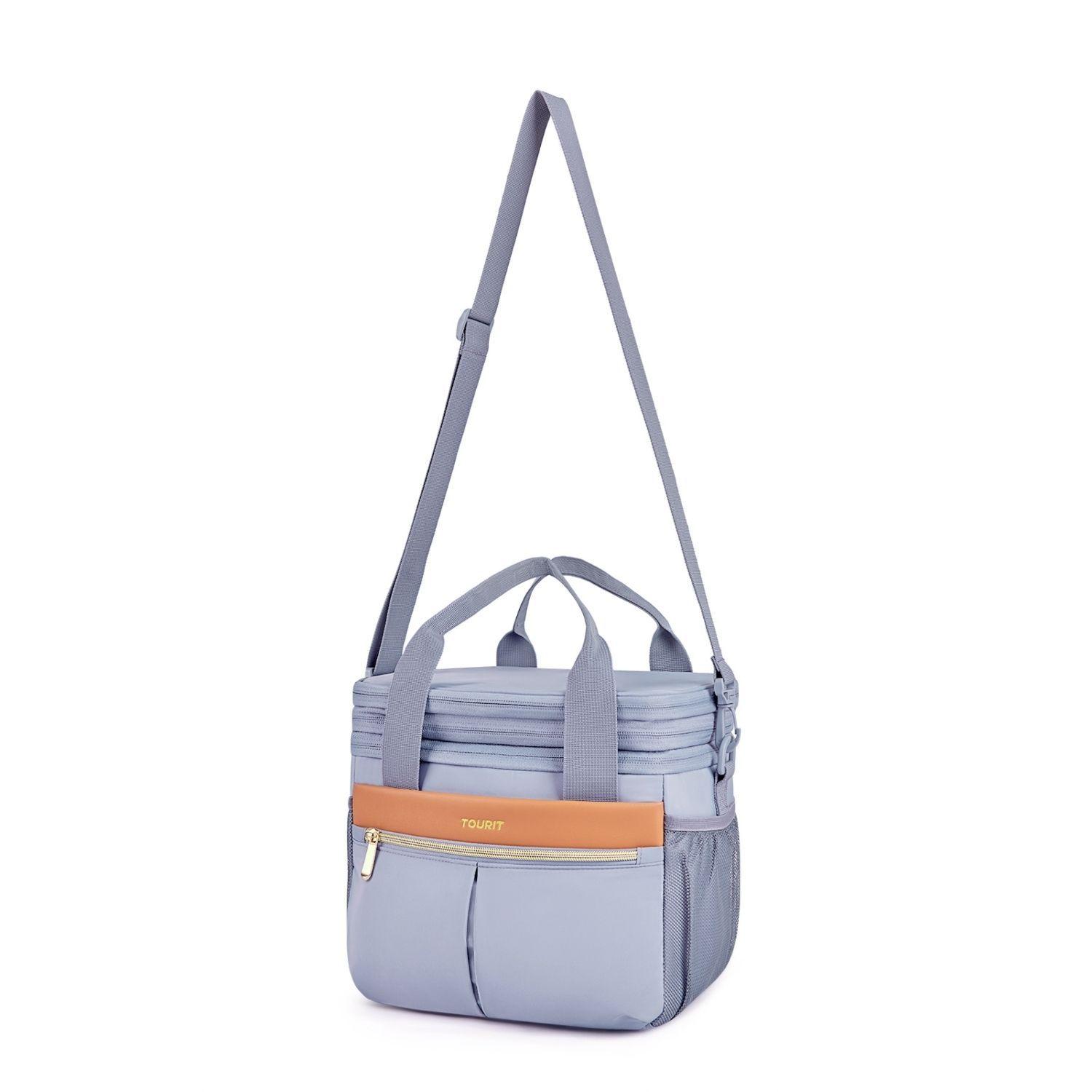 Tourit Lonchera Térmica Double Deck 23 latas 13L Expandible Gris-3