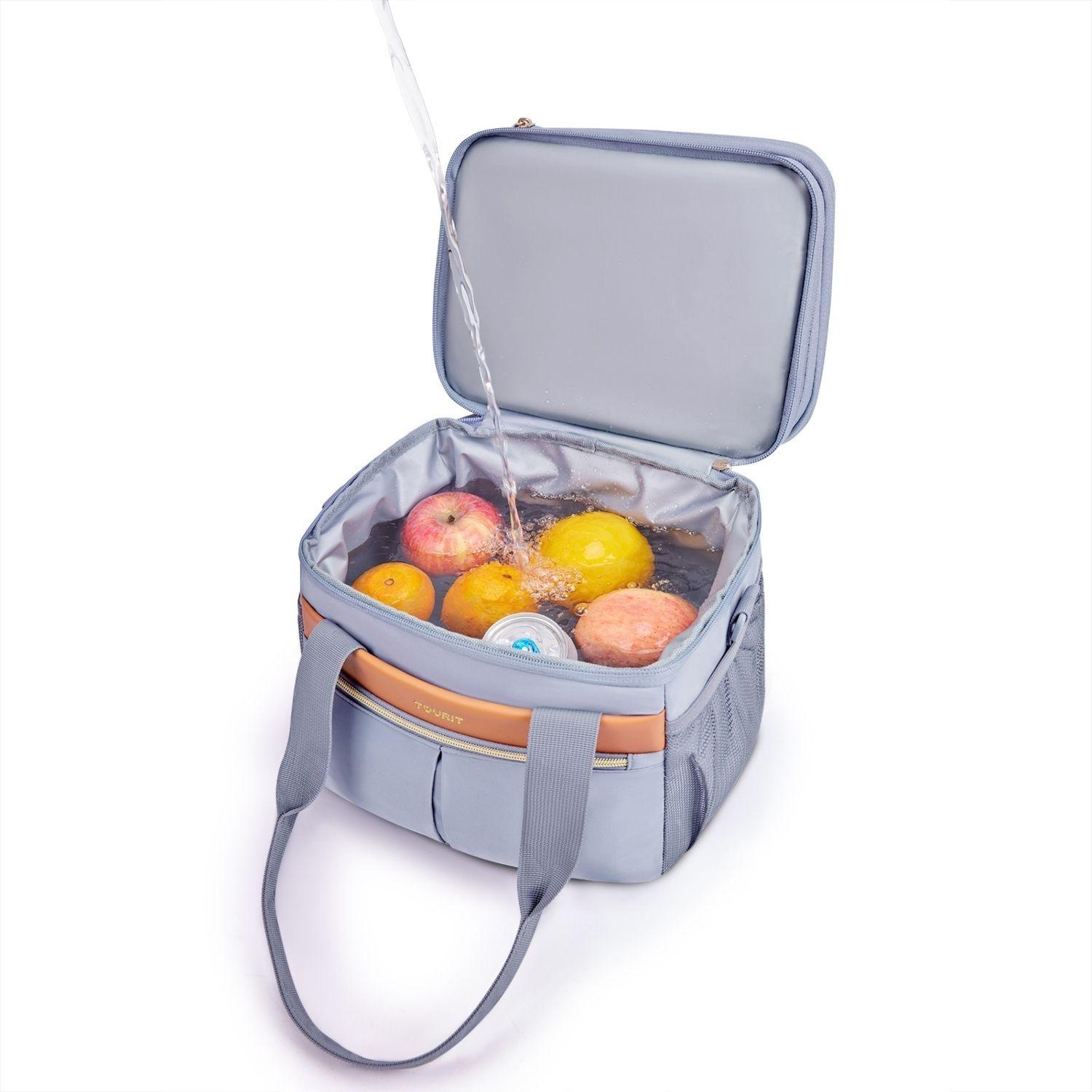 Tourit Lonchera Térmica Double Deck 23 latas 13L Expandible Gris-8