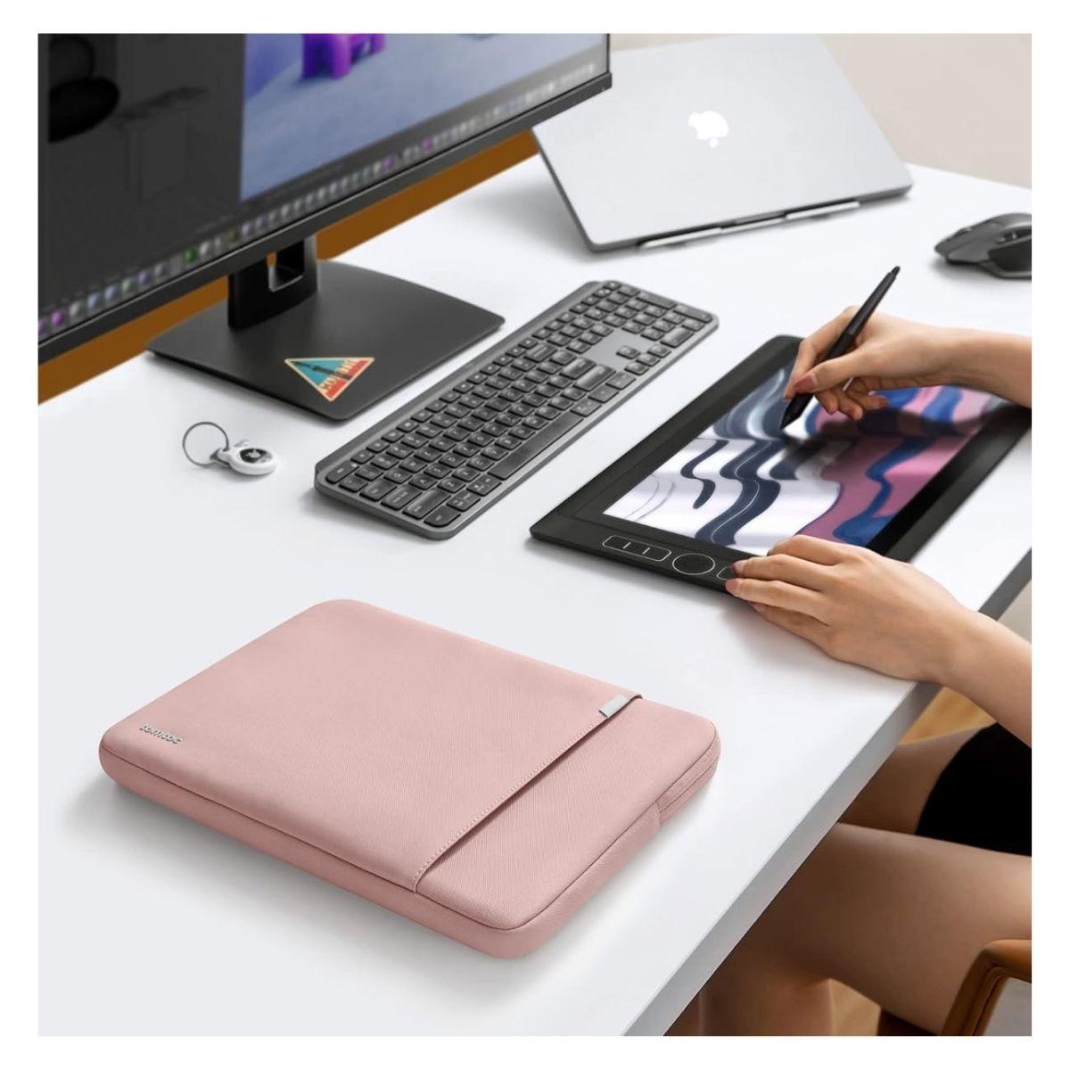 Tomtoc Funda Defender-A13 para MacBook Air M3/M2/M1 de 13" - Rosado-5