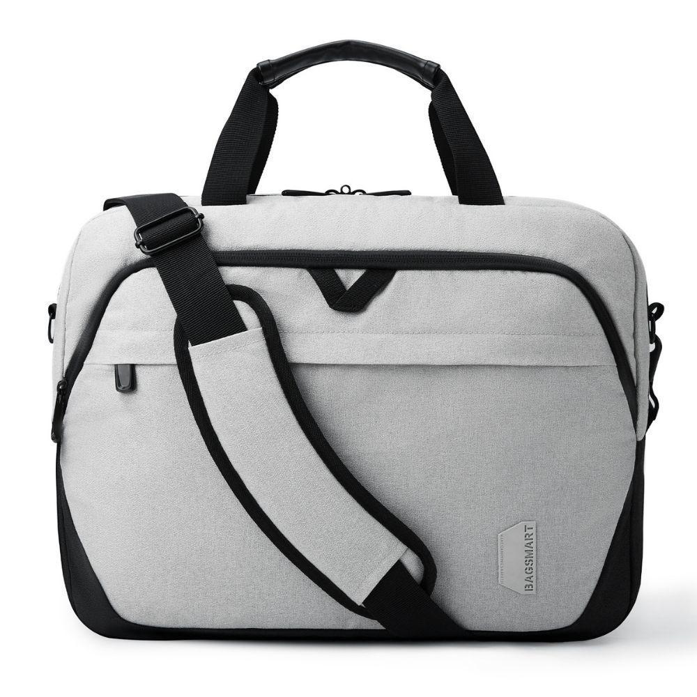 Bagsmart Maletín Falco para Notebook 15,6″ con Cierre Seguro Gris-0