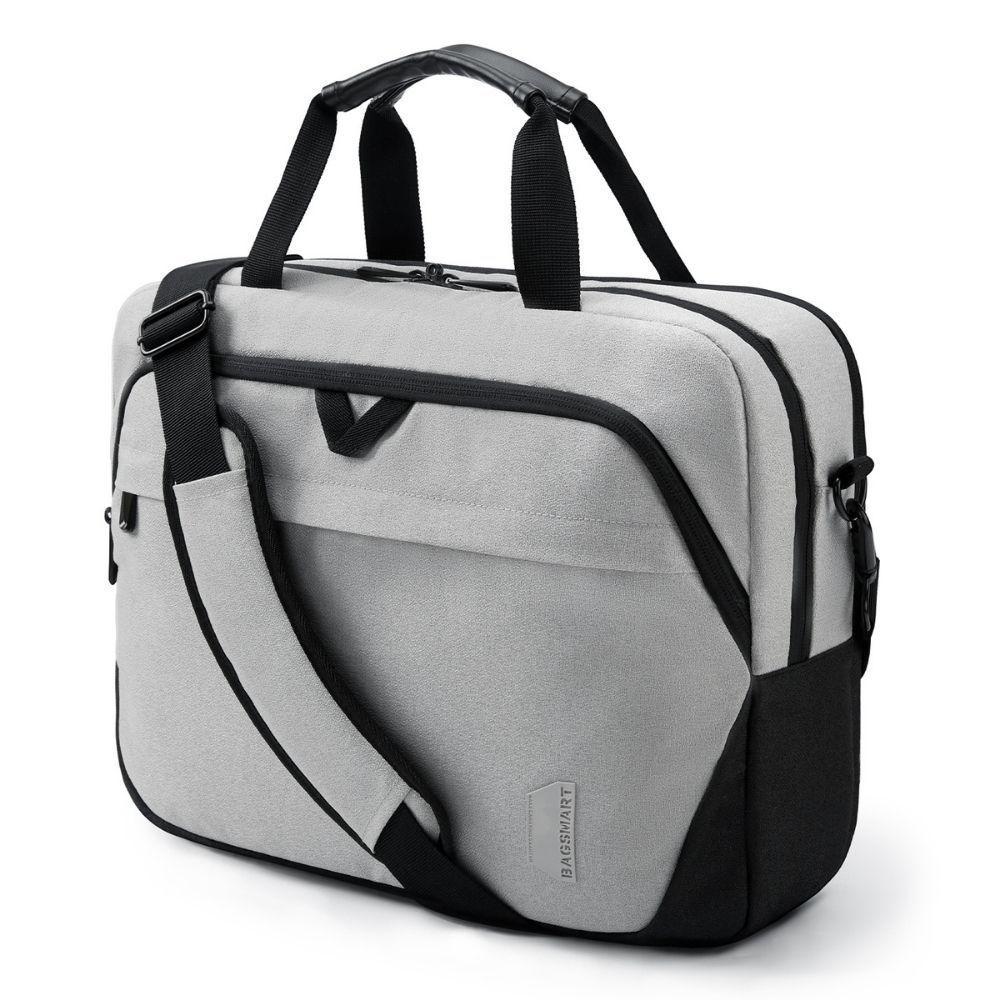 Bagsmart Maletín Falco para Notebook 15,6″ con Cierre Seguro Gris-1