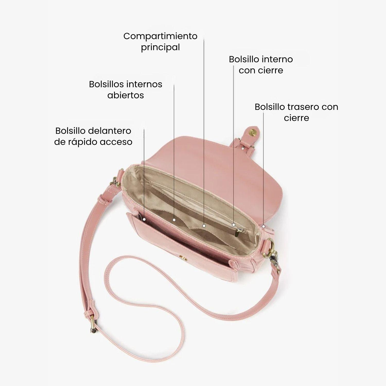 Ecosusi Cartera Bandolera Evelina de Papel Lavable Ecológico Rosado-3