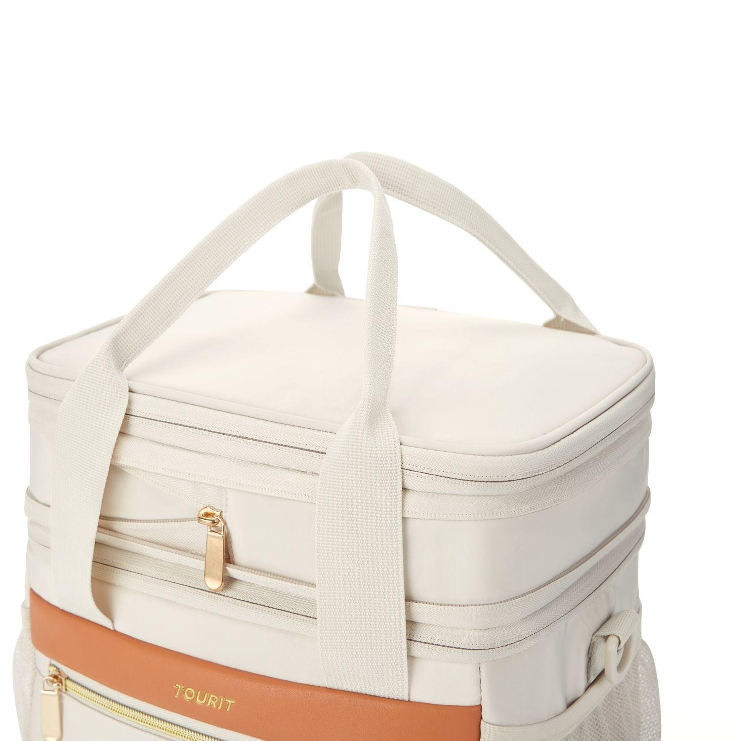 Tourit Lonchera Térmica Double Deck 23 latas 13L Expandible Beige-2