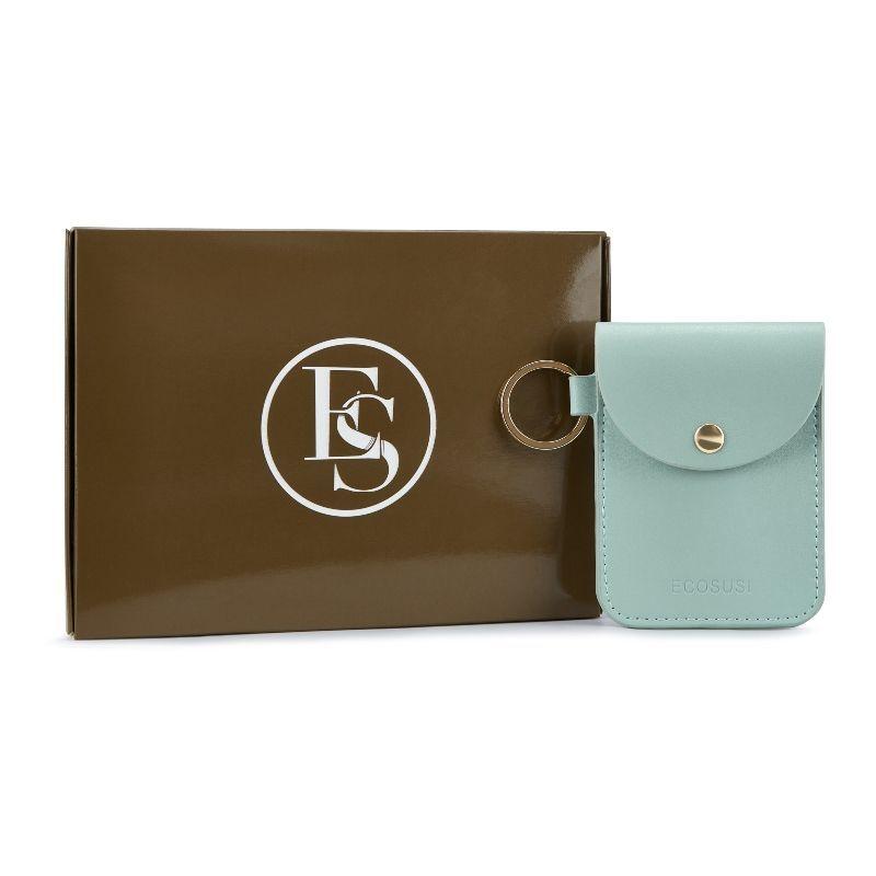 Ecosusi Llavero de Pulsera con Billetera y Estuche para Labial - Verde Menta-7