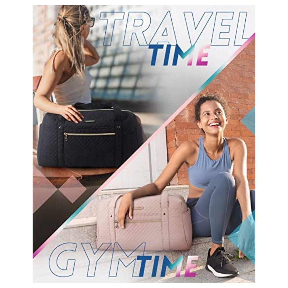 BAGSMART - Bolso de Mano para Viajes con Bolsa para Zapatos - Celeste-6