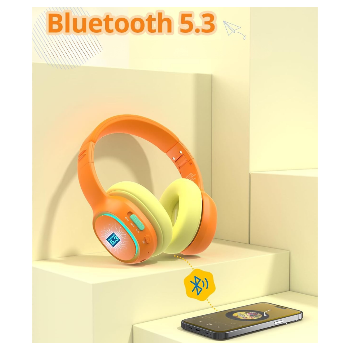 Tronsmart Audífonos Inalámbricos KH03 para Niños Naranja-6