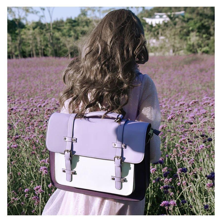 Ecosusi Mochila y Maletín Vintage Sombre para Notebook 15,6" - Morado-3