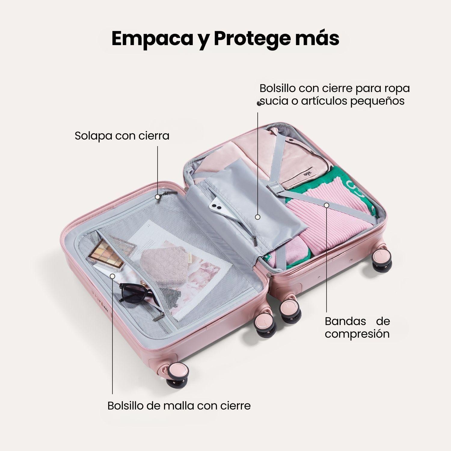 Bagsmart Maleta de Mano Odyssey Expandible 35L – 42L Rosado-6