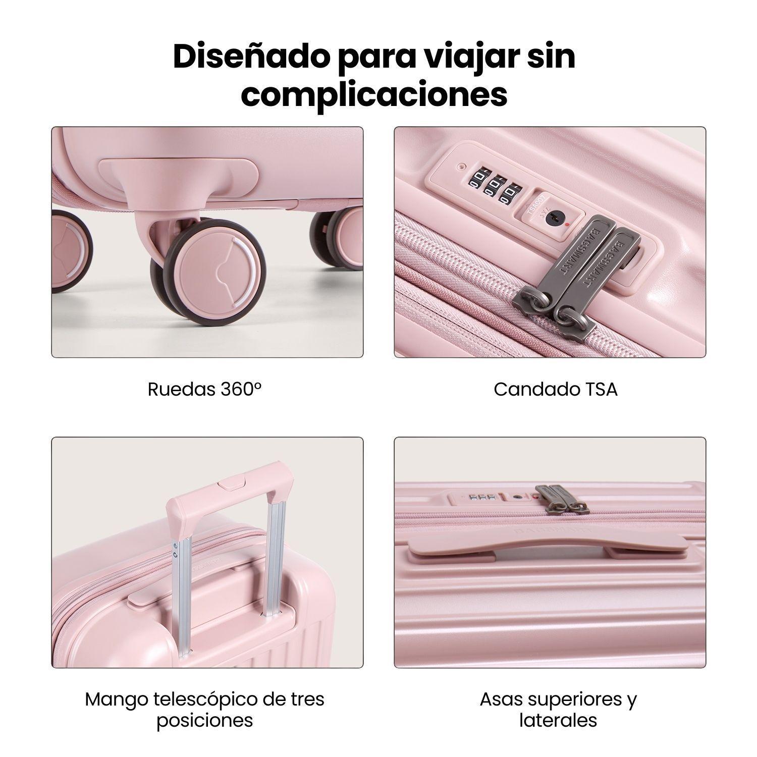 Bagsmart Maleta de Mano Odyssey Expandible 35L – 42L Rosado-7