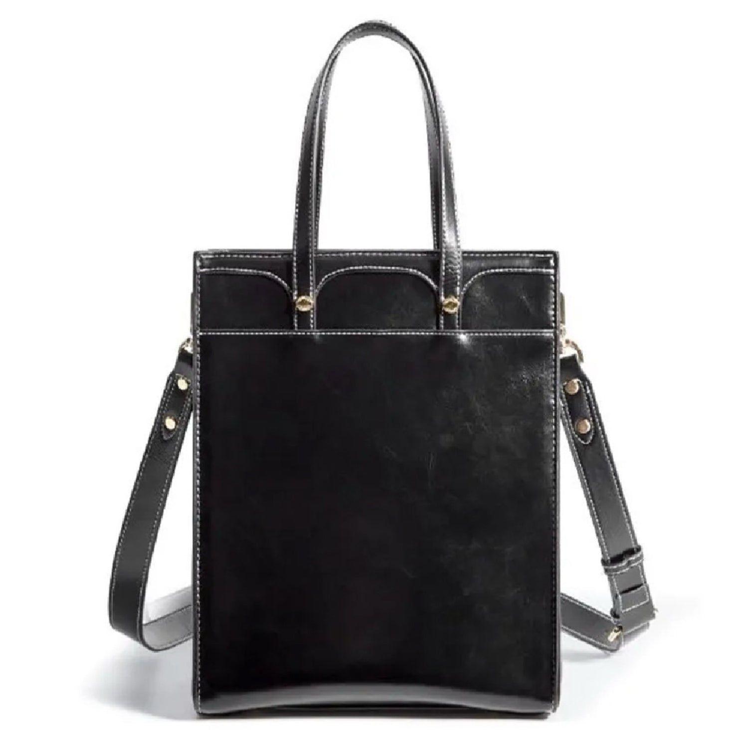 Ecosusi Bolso Bandolera Tote Evelyn Retro de 7.6L para 11" Negro-1