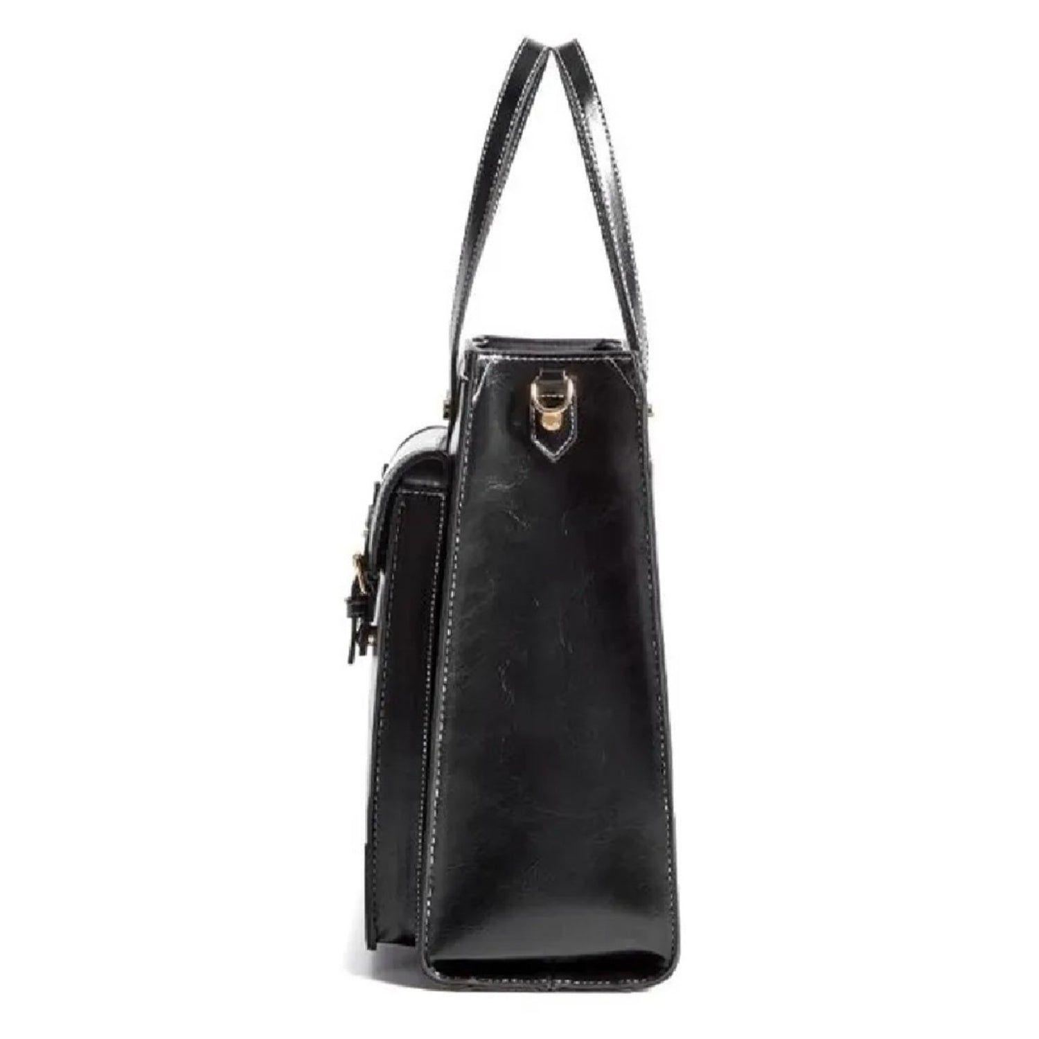 Ecosusi Bolso Bandolera Tote Evelyn Retro de 7.6L para 11" Negro-2